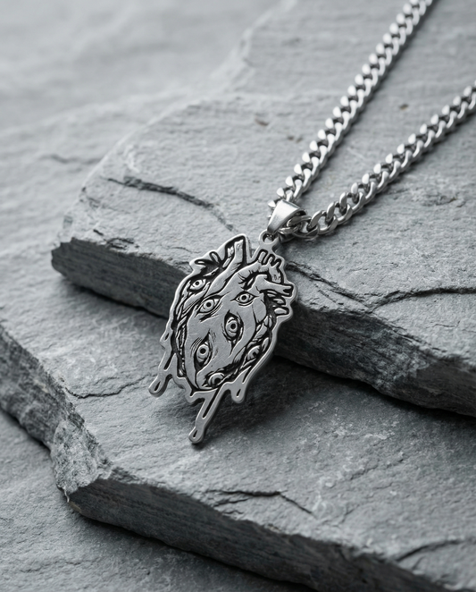 Eyes heart necklace