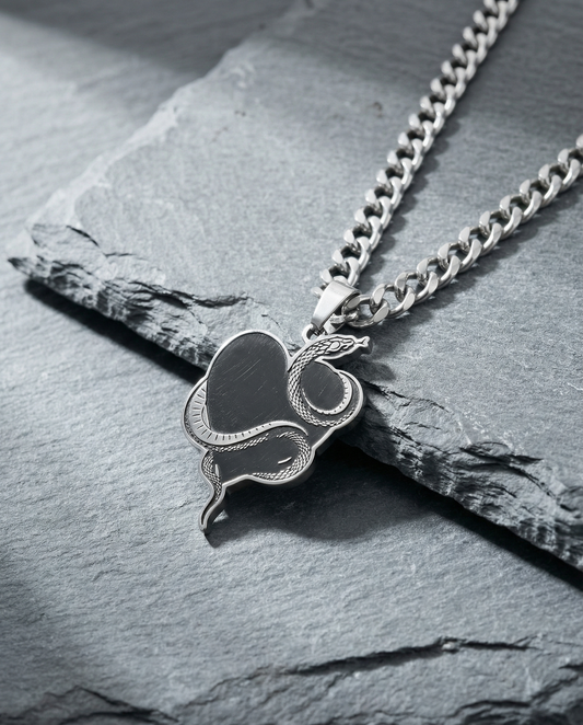 Snake heart necklace